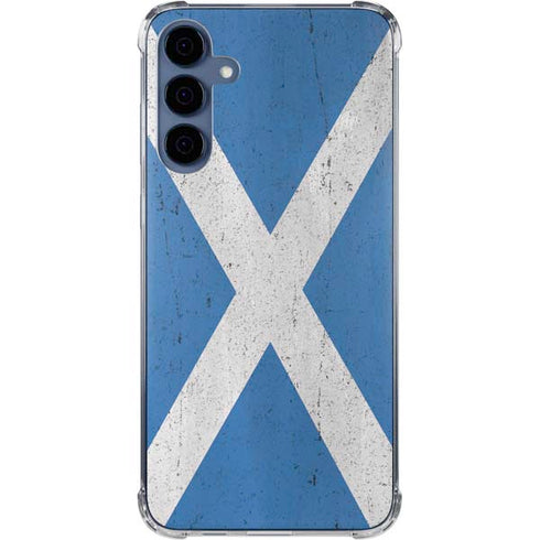 Scotland Flag Distressed Galaxy S24 Clear Case